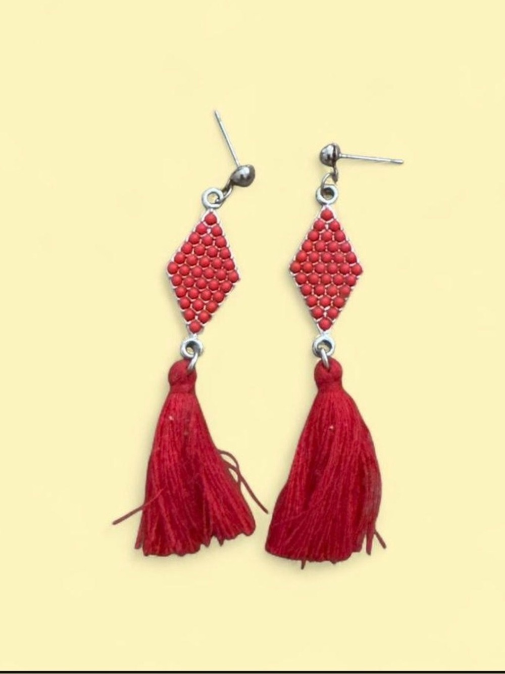Red Tassel Drop Earrings - Fashion Women Jewelry